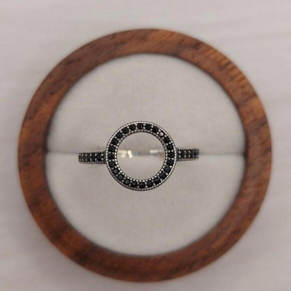 925 Sterling Silver Oxidized O Ring - Picture 2 of 6